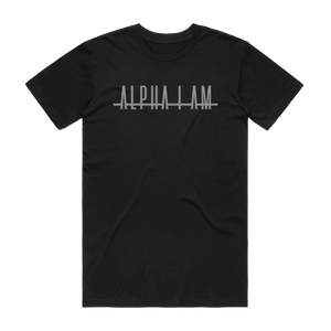 "ALPHA I AM" TEE - BLACK/SILVER