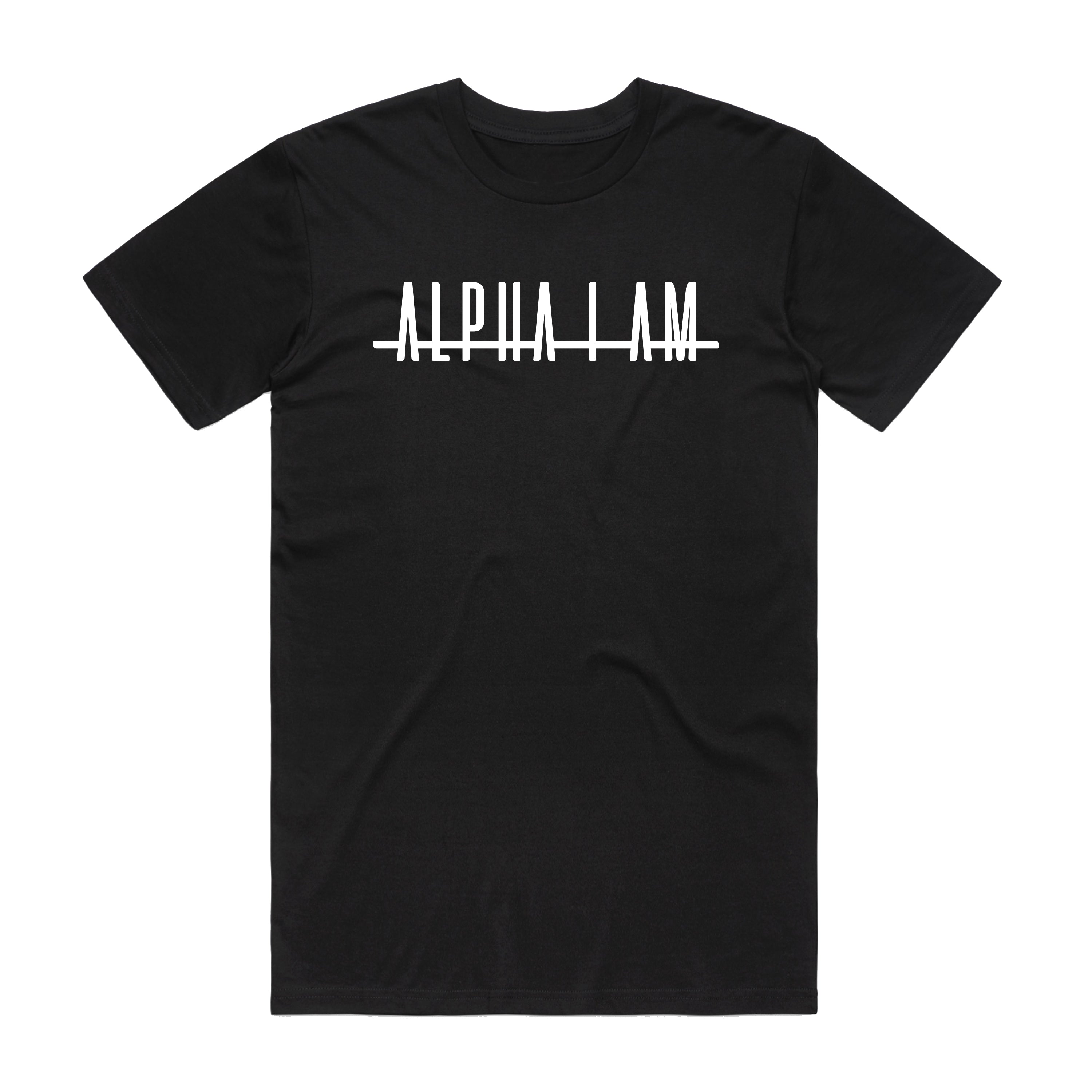 "ALPHA I AM" TEE - BLACK/WHITE