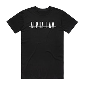 "ALPHA I AM" TEE - BLACK/WHITE