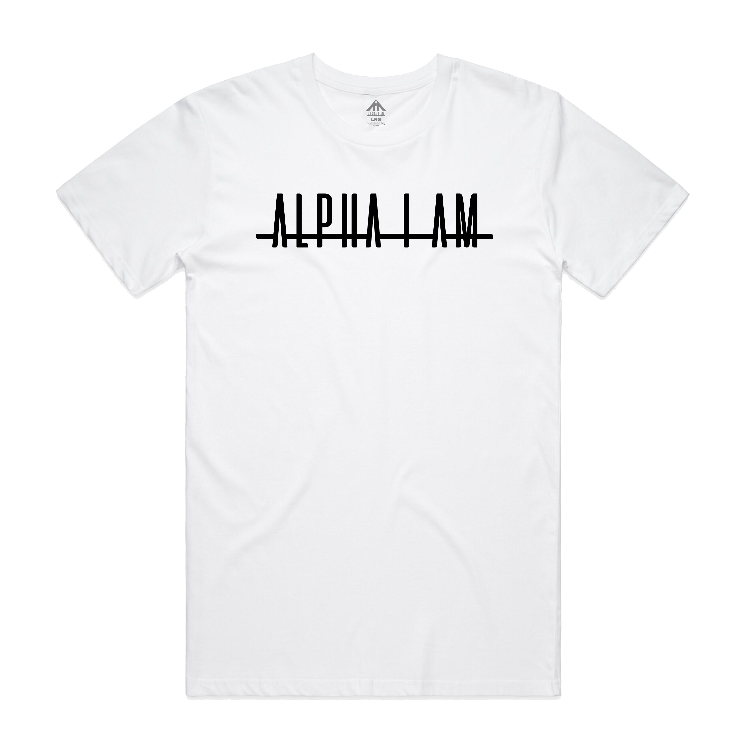 "ALPHA I AM" TEE - WHITE/BLACK