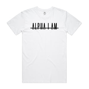 "ALPHA I AM" TEE - WHITE/BLACK